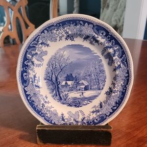 Blue and White Decorative Plate